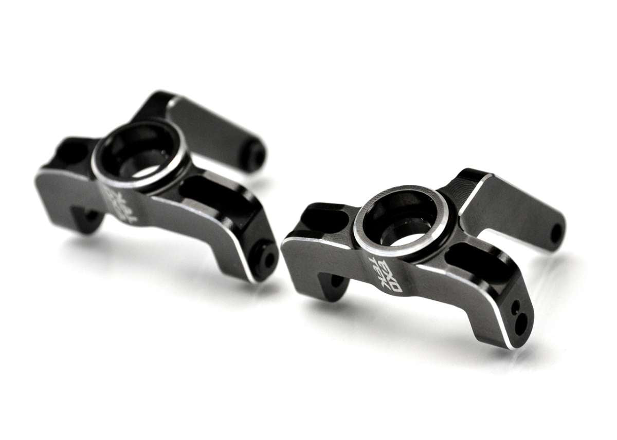 22S SPRINT & Drag HD FRONT SPINDLE HUB SET, 1pr 7075 black w/ silver