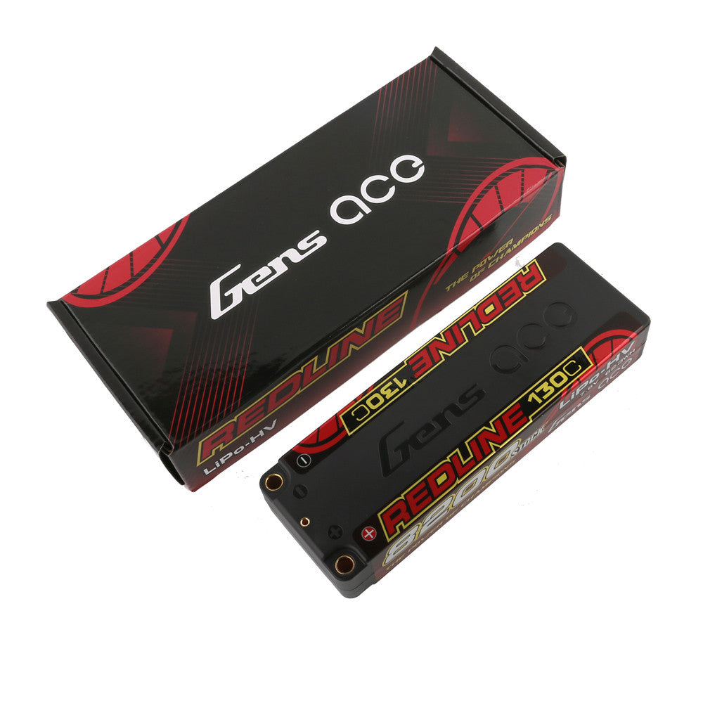 Gens ace 8200mAh 2S 7.6V 130C HardCase HV Redline Series Lipo Battery GEA82002S13D5