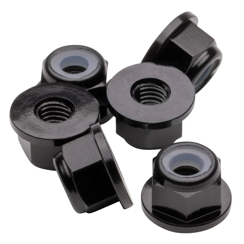 1up Racing Premium Aluminum Locknuts M3 Flanged - Black 1UP80504
