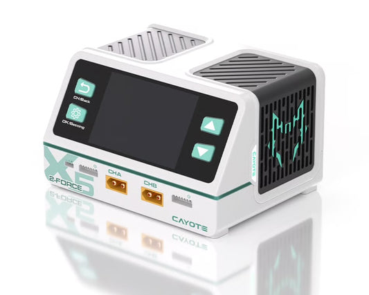 Cayote 2-Force X5 Racing Dual Battery Charger w/XT90 Charge Lead (6S/40A) (AC 500W/DC 1400W 1022 CYEG1022