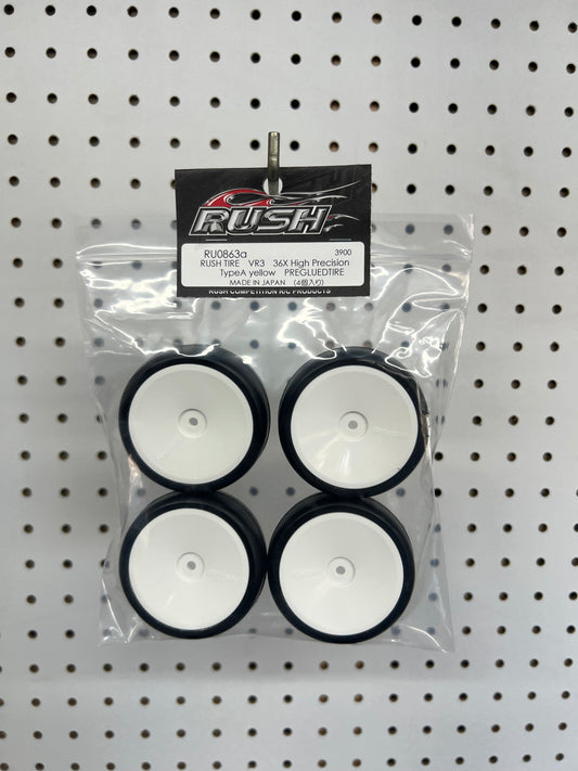 Sedan TC TIRE Rush VR3 36x RU0863a TypeA yellow preglued