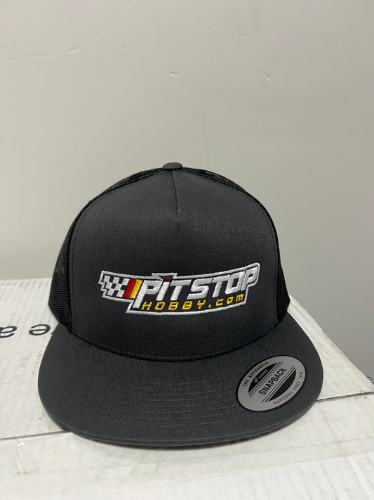 Pit Stop Hobby Grey hat with logo in Orange stitch #psh2025h