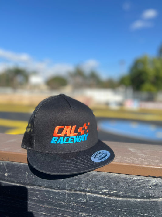 Cal Raceway BLACK Hat Flat Bill