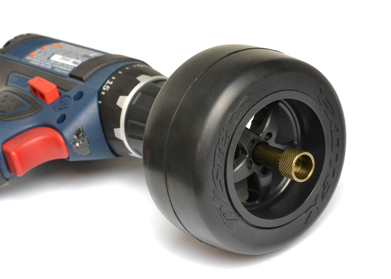 TIRE SANDER ARBOR SET, for 12mm hex (1/10), 14mm hex (F1) and 10mm front wheels EXO2101