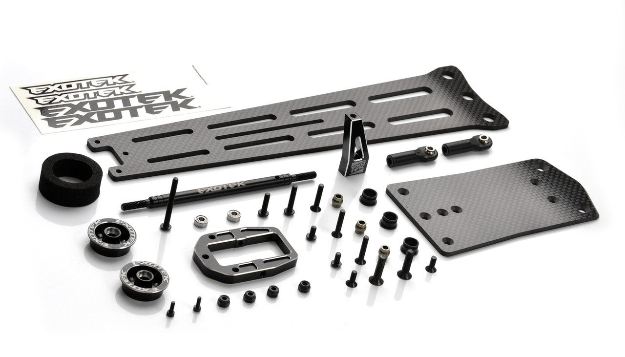 DRAG SLASH PRO WHEELIE BAR SET, 3mm cf with single wheel style