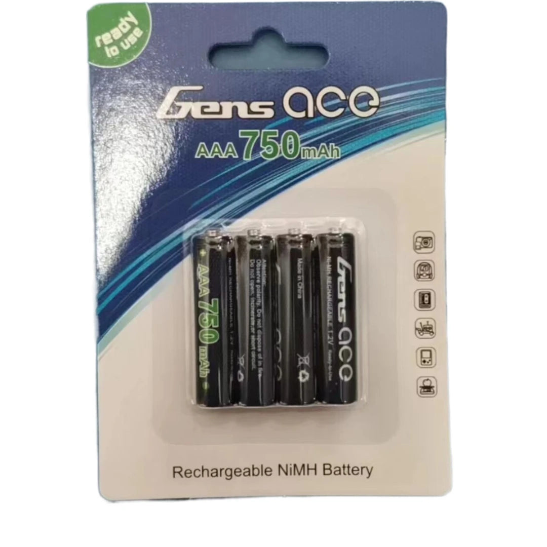 AAA rechargable Gens ace 750mAh 1.2V Ni-MH Battery GEANM7501S3A
