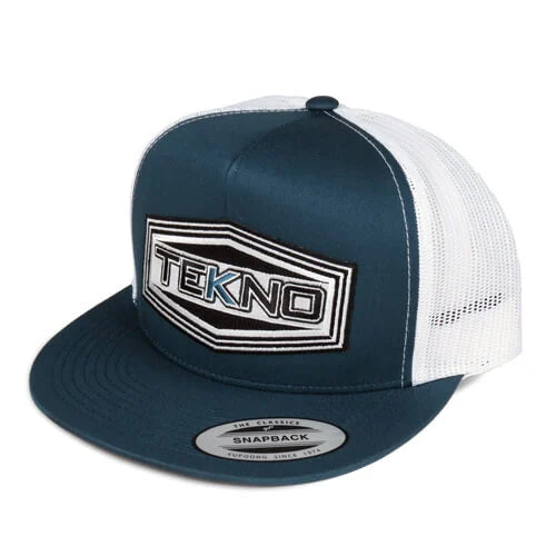 TKRHAT11F – Tekno RC Patch Trucker Hat (flat bill, mesh back, adjustable strap)
