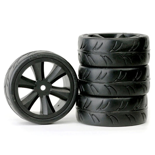 Gravity RC USGT Pre-Mounted Tires 6 spoke black wheel