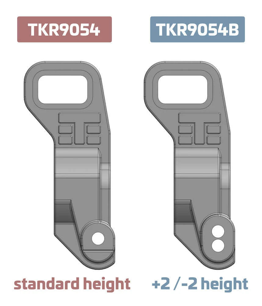 TKR9054B – Rear Hubs and Bearing Spacers (+/-2mm, adj roll center, L/R, EB/NB48 2.1) Tekno
