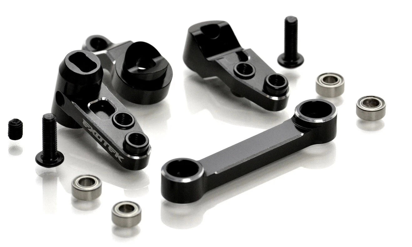Sprint 22S HD STEERING SET, full bearing style, 7075 black w/ silver EXO2030 2030