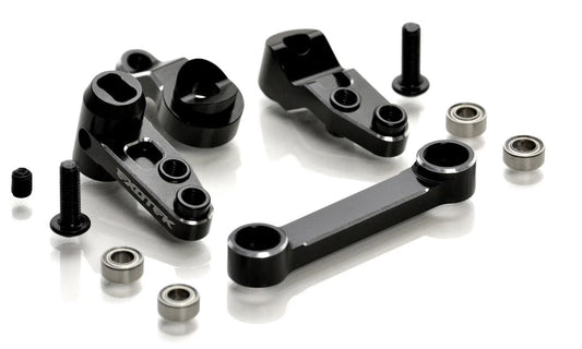 Sprint 22S HD STEERING SET, full bearing style, 7075 black w/ silver EXO2030 2030