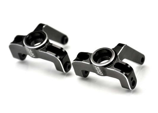 22S SPRINT & Drag HD FRONT SPINDLE HUB SET, 1pr 7075 black w/ silver