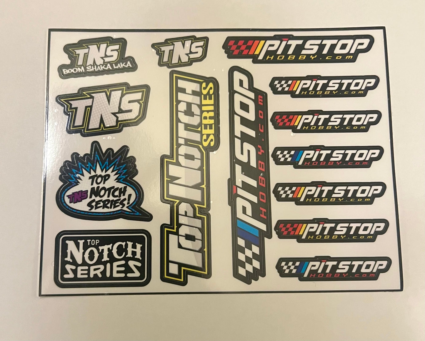 Pit Stop Hobby and Top Notch Series decal sheets