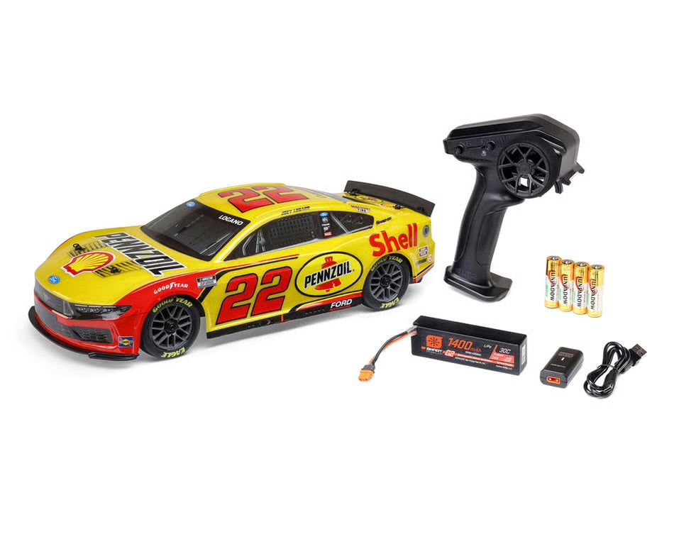 Losi NASCAR #22 Ford Mustang 1/12 2S AWD RTR On-Road Car (Joey Logano) w/ Transmitter, Battery, and Charger