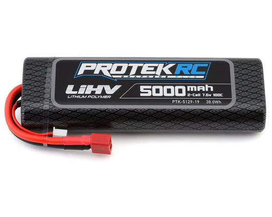 ProTek RC 2S 100C Si-Graphene + HV LiPo Stick Pack TCS Battery (7.6V/5000mAh) w/T-Style Connector (ROAR Approved Ptk5129-19