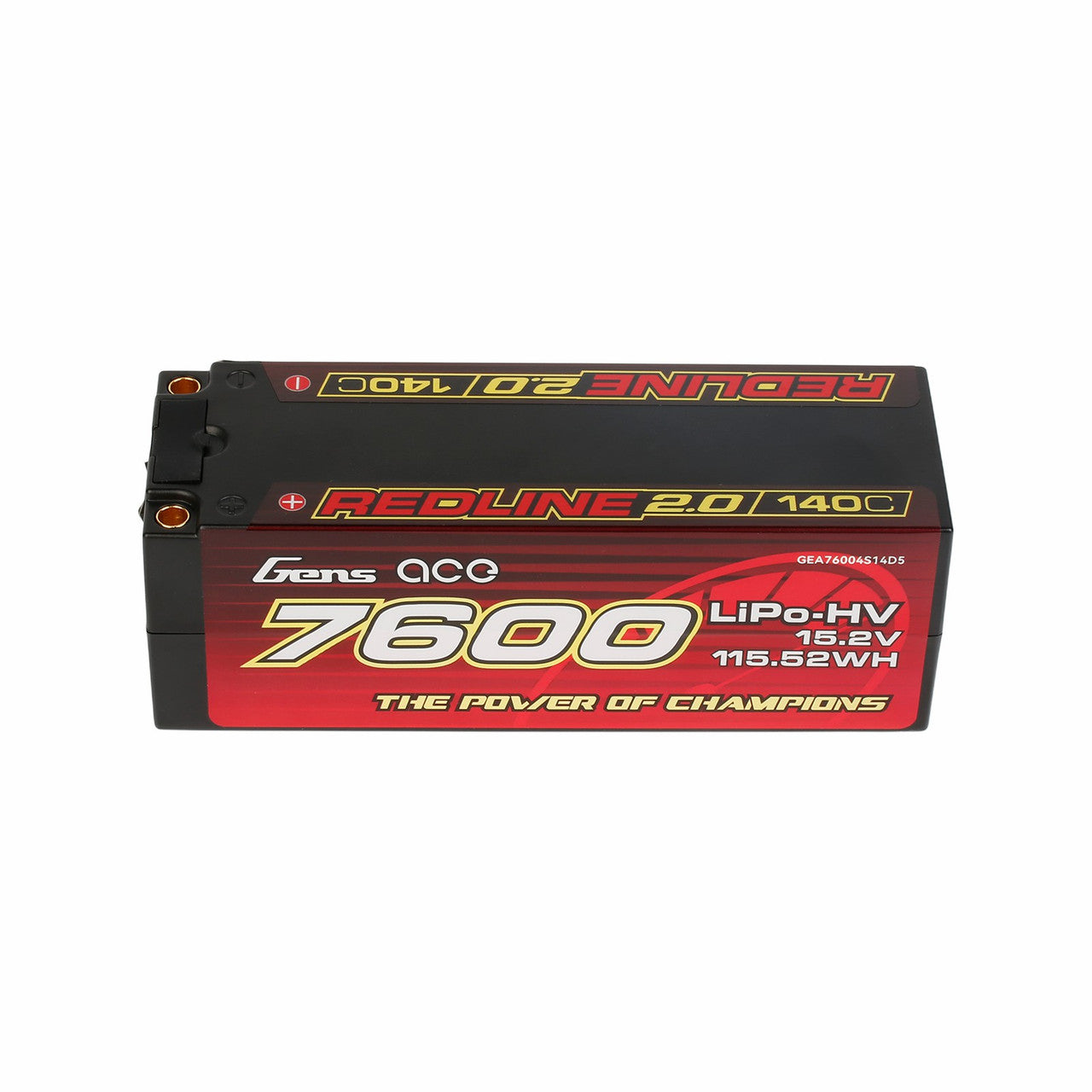 Gens ace Redline 2.0 7600mAh 4S 140C 15.2V Lipo battery GEA76004S14D5 Hardcase 5mm