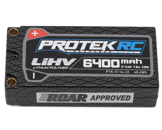 2S 130C LOW IR SI-GRAPHENE + HV LCG SHORTY LIPO BATTERY (7.6V-6400MAH) W-5MM CONNECTORS (ROAR APPROVED) [PROTEK] PTK-5114-22