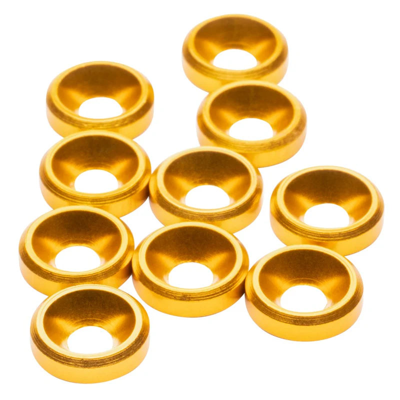 1up Racing Premium Aluminum Countersunk Washers - Gold 80369