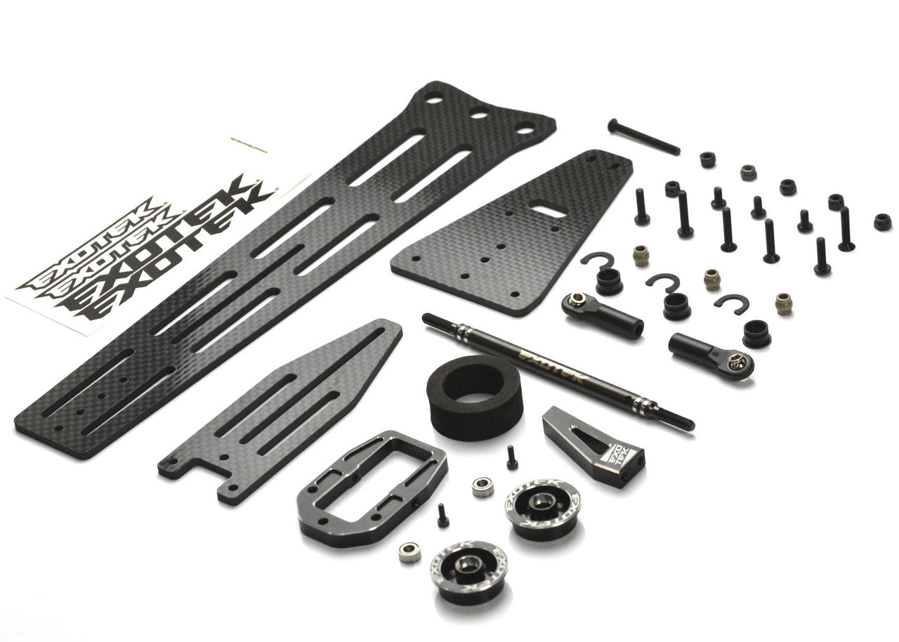 EXO2106 Losi 22 5.0 PRO WHEELIE BAR SET, 3mm cf single wheel style