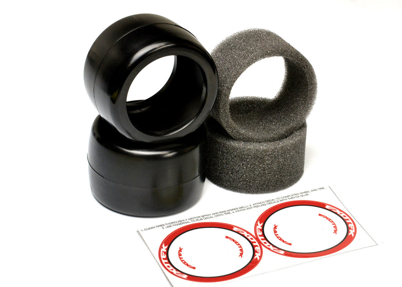 F1 1/10 RUBBER TIRES- REAR 33X (RED-SOFT) EXO2119