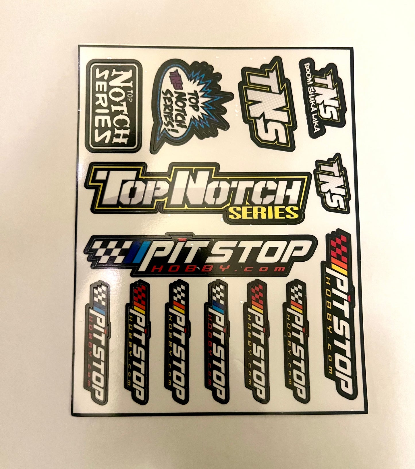 Pit Stop Hobby and Top Notch Series decal sheets