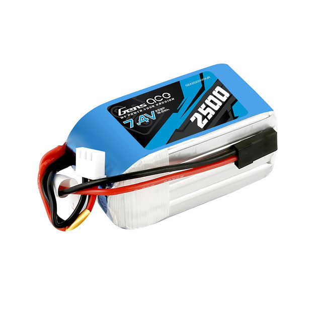 Gens ace 2500mAh 7.4V 2S2P Hump RX Lipo Battery Pack with JR-3P Plug GEA2S2500RXJR