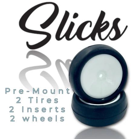 Slick 2.2'' FRONT Tires Pre-Mount White Clay Compuond ORO SINGLE DOT ProMotion Slicks 1/10th Buggy