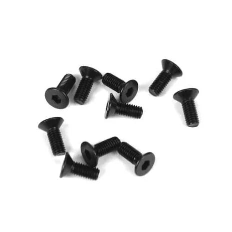 TKR1322 – M3x8mm Flat Head Screws (black, 10pcs) Tekno countersunk 1322