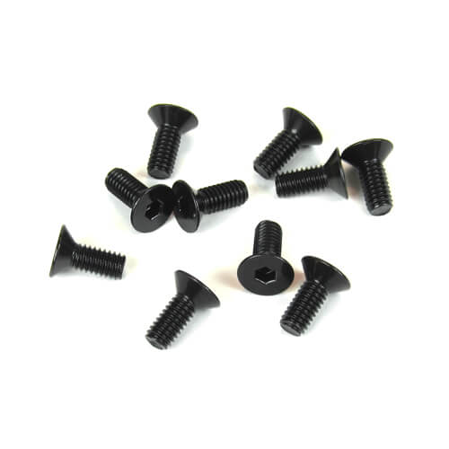 TKR1343 – M4x10mm Flat Head Screws (black, 10pcs)