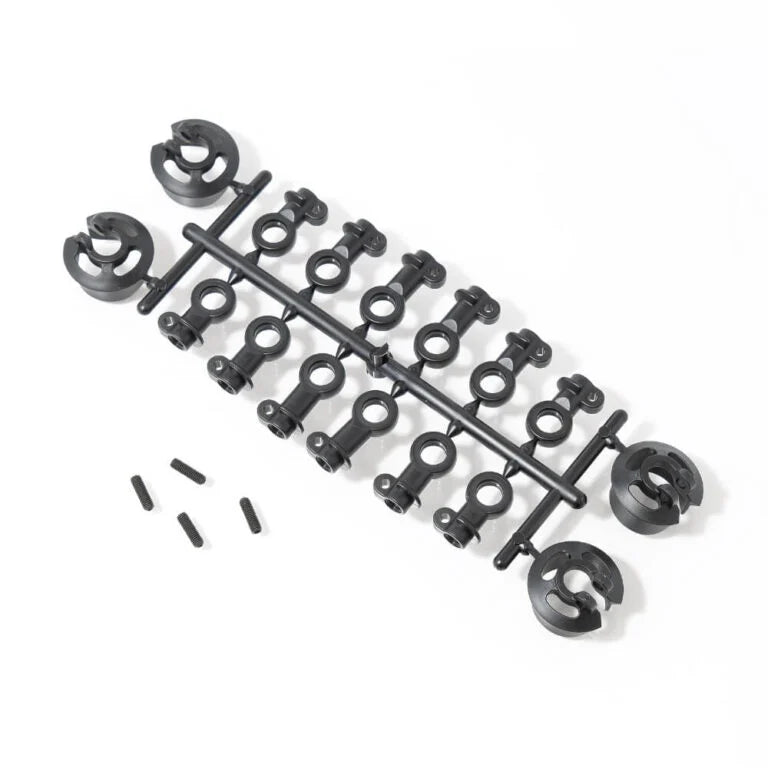 TKR6140D – Locking Shock Rod End and Spring Perch Set (updated 2019, 16mm shocks) Tekno 6104D