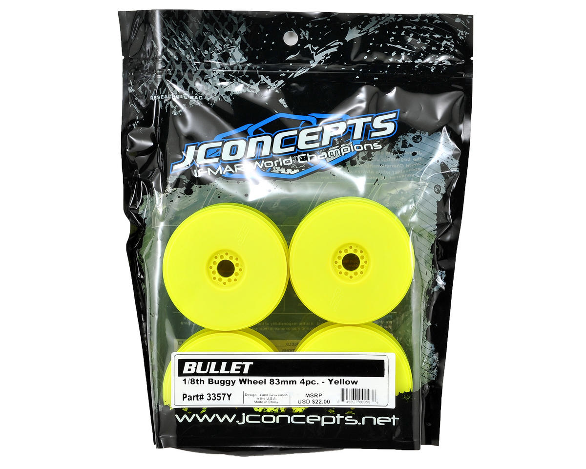 JConcepts Bullet 83mm 1/8th Buggy Wheel (Yellow) (4) JCO3357Y