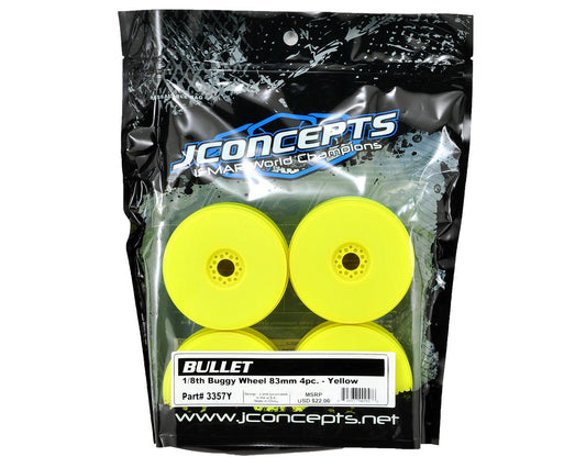 JConcepts Bullet 83mm 1/8th Buggy Wheel (Yellow) (4) JCO3357Y