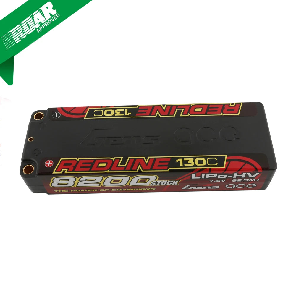 Gens ace 8200mAh 2S 7.6V 130C HardCase HV Redline Series Lipo Battery GEA82002S13D5